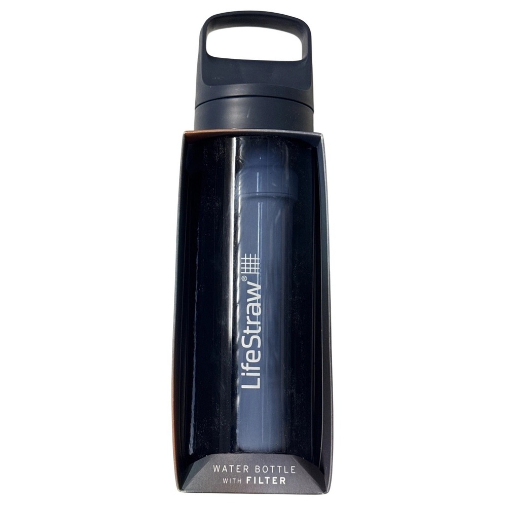 LifeStraw Go Filter Water Bottle 1L BPA Free‎ Leakproof Aegean Sea Navy NWT New